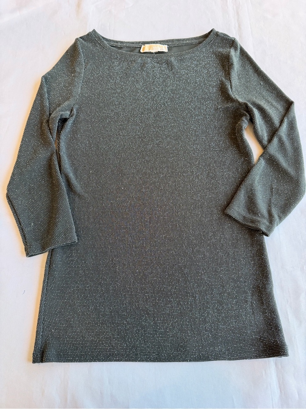 Michael Kors Sparkle Knit Tunic Top in Metallic Gray No Size